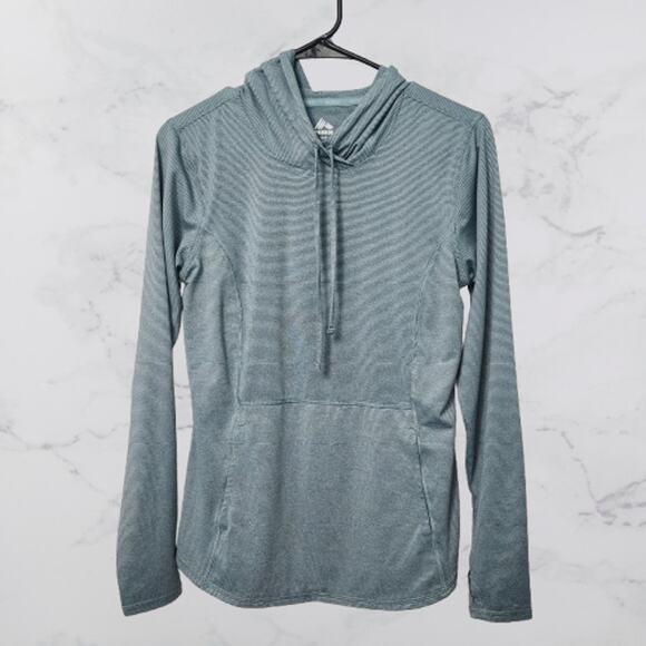 RBX Hooded Top Tunic Teal Stripe Size Small - Picture 1 of 7